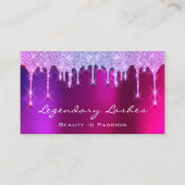 まつ毛メイクアップアーティストホログラフドリップスピンクベリー 名刺 (正面)