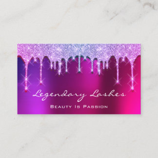 まつ毛メイクアップアーティストホログラフドリップスピンクベリー 名刺