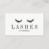 まつ毛メイクアップアーティストモダン金ゴールドまつ毛エクステンション 名刺 (正面)