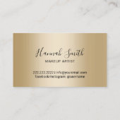 まつ毛メイクアップアーティストモダン金ゴールド美しいサロン 名刺 (裏面)