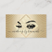 まつ毛メイクアップアーティストモダン金ゴールド美しいサロン 名刺 (正面)