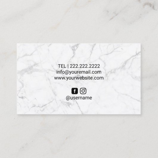 まつ毛メイクアップアーティストラッシュ&ブローサロン大理石 名刺 (裏面)