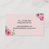 まつ毛メイクアップアーティスト赤面フローラまつ毛 名刺 (裏面)