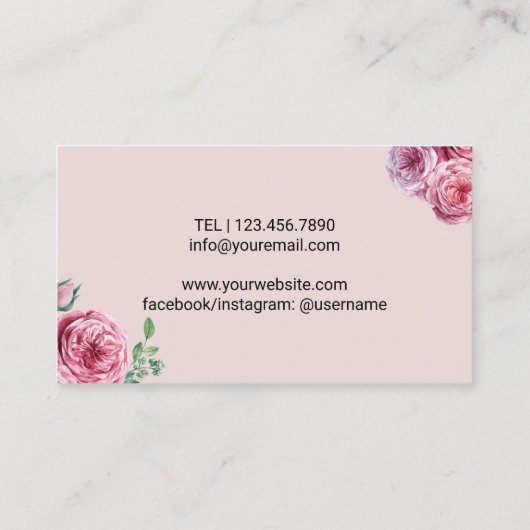 まつ毛メイクアップアーティスト赤面フローラまつ毛 名刺 (裏面)