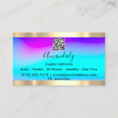 まつ毛メイクアップアーティストQRコードロゴフローラピンク 名刺 (裏面)