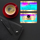 まつ毛メイクアップアーティストQRコードロゴフローラピンク 名刺