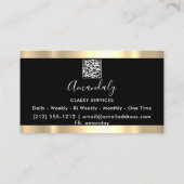 まつ毛メイクアップアーティストQRコードロゴブラック金ゴールド 名刺 (裏面)