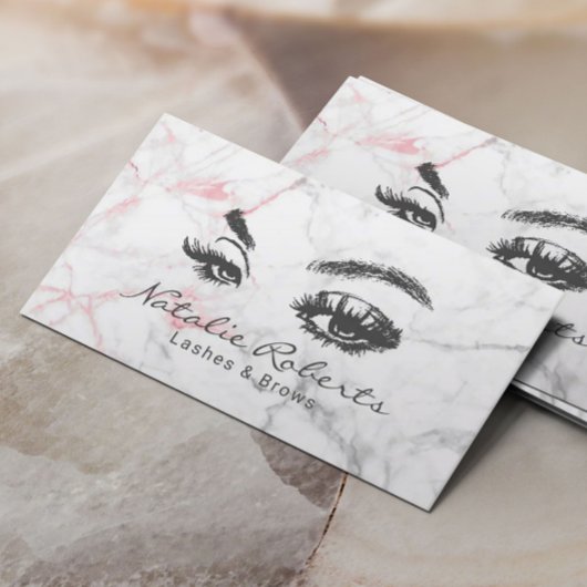まつ毛メイクアップアーティスモダント大理石美しいサロン 名刺