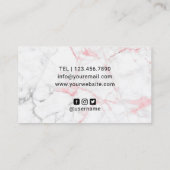 まつ毛メイクアップアーティスモダント大理石美しいサロン 名刺 (裏面)