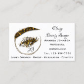 まつ毛メイクアップマイクロブレードロゴQrCode金ゴールドハート 名刺