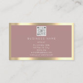 まつ毛メイクアップロゴQrコードバラ金ゴールド枠 名刺 (裏面)