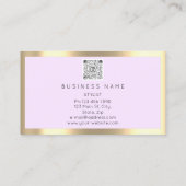 まつ毛メイクアップロゴQrコードピンクパステル金ゴールド 名刺 (裏面)