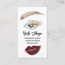 まつ毛メイクアップロゴQRコードリップバラ白 名刺