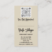 まつ毛メイクアップロゴQRコードリップバラ緑 名刺 (裏面)