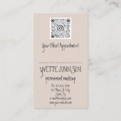 まつ毛メイクアップロゴQRCodeリップバラ赤 名刺 (裏面)