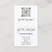 まつ毛メイクアップロゴQRCodeリップホログラフィーピンク 名刺 (裏面)