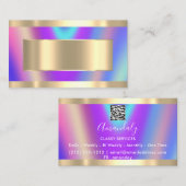 まつ毛メイクアップQRコードロゴホログラフ簡単 名刺 (正面/裏面)