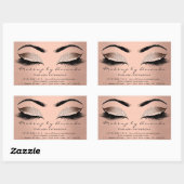 まつ毛メイクアップRSVP美しい赤面バラ金ゴールドグリッター 長方形シール (シート)