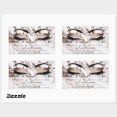 まつ毛メイクアップRSVP銅大理石バラ金ゴールドホワイト 長方形シール (シート)