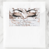 まつ毛メイクアップRSVP銅大理石バラ金ゴールドホワイト 長方形シール (バッグ)