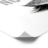 まつ毛メイク感動的引用文白黒 ポスター (角)