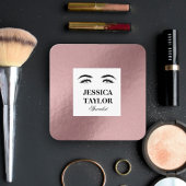 まつ毛ラッシュエレガントゴールデンピンクのローズスクエア スクエア名刺