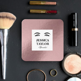 まつ毛ラッシュエレガントゴールデンピンクのローズスクエア スクエア名刺