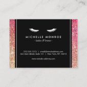 まつ毛レッド/ブロンズグリッターサロンアフターケアカード 名刺 (裏面)