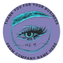 まつ毛ロゴ名サンキューくもの巣インティール（緑がかった色）紫