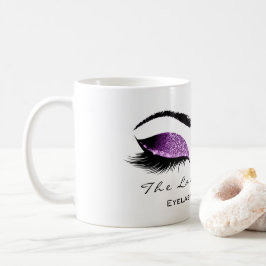 まつ毛伸張美しいマゼンタパープルグリッター コーヒーマグカップ