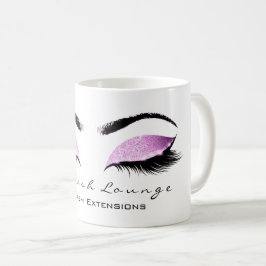 まつ毛伸張美しいマゼンタピンクグリッター コーヒーマグカップ