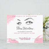 まつ毛延長コース修了証 (スタンド正面)