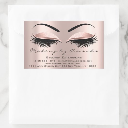 まつ毛延長化粧美しいバラマイクロブラディング 長方形シール (バッグ)