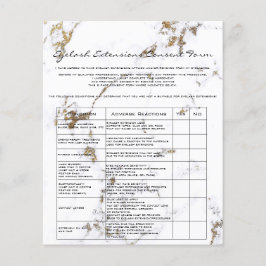 まつ毛延長責任放棄金ゴールド大理石 チラシ