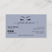 まつ毛技術者ラッシュスタイルリストネイビーブルーグリッター 名刺 (裏面)