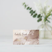 まつ毛技術者金ゴールドグリッターと大理石 名刺 (スタンド正面)