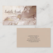 まつ毛技術者金ゴールドグリッターと大理石 名刺 (正面/裏面)