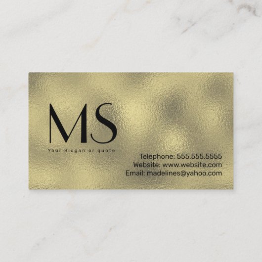 まつ毛技術者金ゴールド 名刺 (裏面)