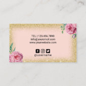 まつ毛美しいサロンヴィンテージフローラ金ゴールドグリッター 名刺 (裏面)