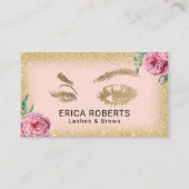 まつ毛美しいサロンヴィンテージフローラ金ゴールドグリッター 名刺 (正面)