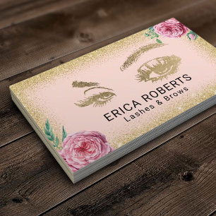 まつ毛美しいサロンヴィンテージフローラ金ゴールドグリッター 名刺