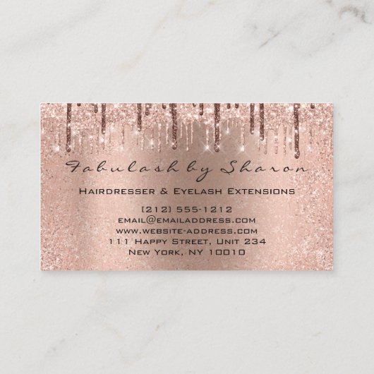 まつ毛美容師スタイリストはさみバラグリッター 名刺 (裏面)
