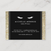 まつ毛金ゴールドグリッターサロンアフターケアカード 名刺 (裏面)