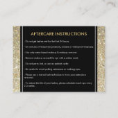 まつ毛金ゴールドグリッターサロンアフターケアカード 名刺 (正面)