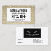 まつ毛金ゴールドグリッターサロン紹介カード 紹介カード (正面/裏面)