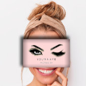まつ毛Microblading QRCODEロゴ金ゴールドピンク 名刺