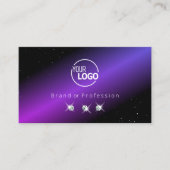 まともなブラックピンクパープルグリッタースターとロゴ 名刺 (正面)