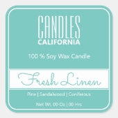 まともな淡い青の製品の包装ラベル スクエアシール (正面)