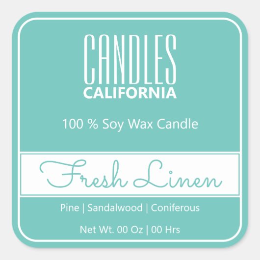 まともな淡い青の製品の包装ラベル スクエアシール (正面)