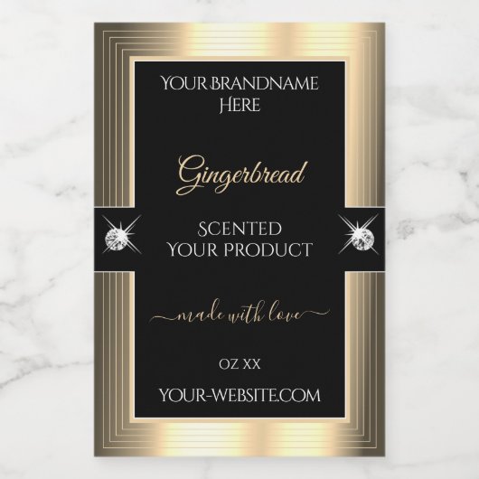 まともな黒の金色の光沢のあるブリリアント製品ラベル フードラベル (シングルラベル)